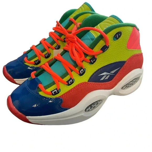 Allen Iverson Reebok Question Mid Boys' Grade School Basketball Sneakers - Picture 1 of 7